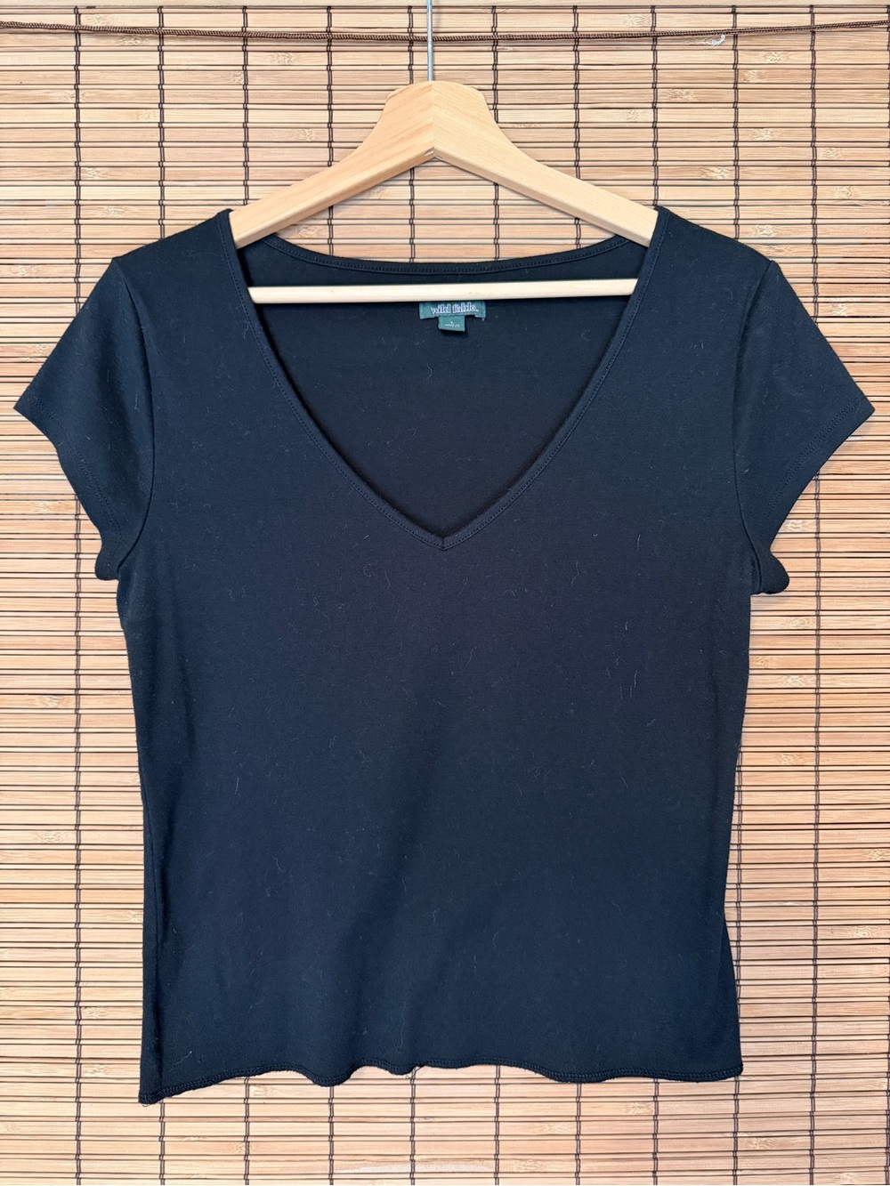 wild fable Black V-Neck Short Sleeve Tee